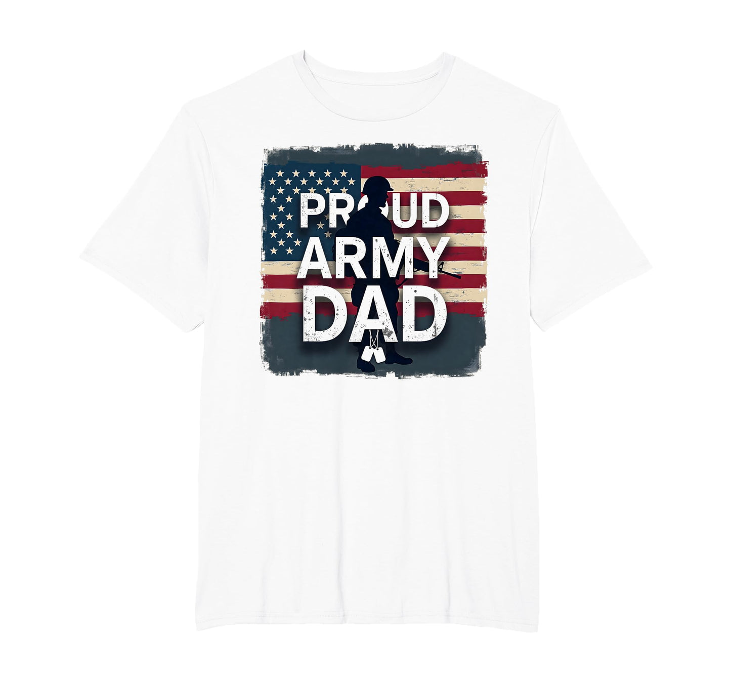 Proud Army Dad Patriotic Military T-Shirt - Custom Art Print for Adults - T-Shirt, Sweatshirt, Hoodie