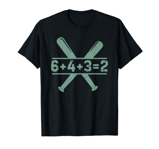 6 4 3 2 Double Play Baseball Player T-Shirt - Unique Graphic for Adults - T-Shirt, Sweatshirt, Hoodie