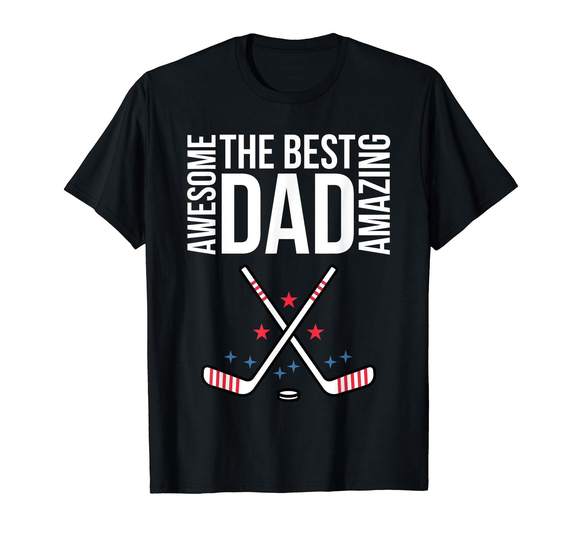 Best Dad Awesome Ice Hockey Player Dad T-Shirt - Custom Art Print Unisex - T-Shirt, Sweatshirt, Hoodie
