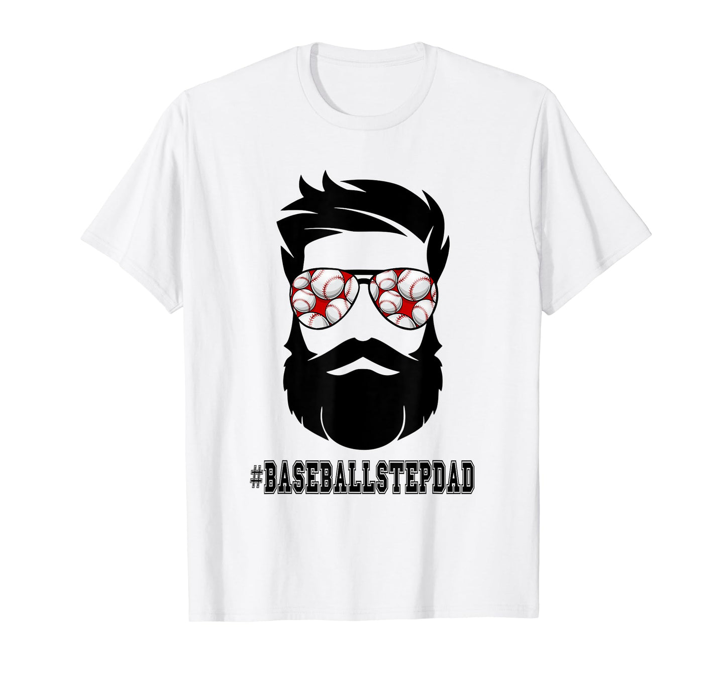 Baseball Stepdad Beard Step Dad Step T-Shirt - Trendy Graphic for Adults - T-Shirt, Sweatshirt, Hoodie