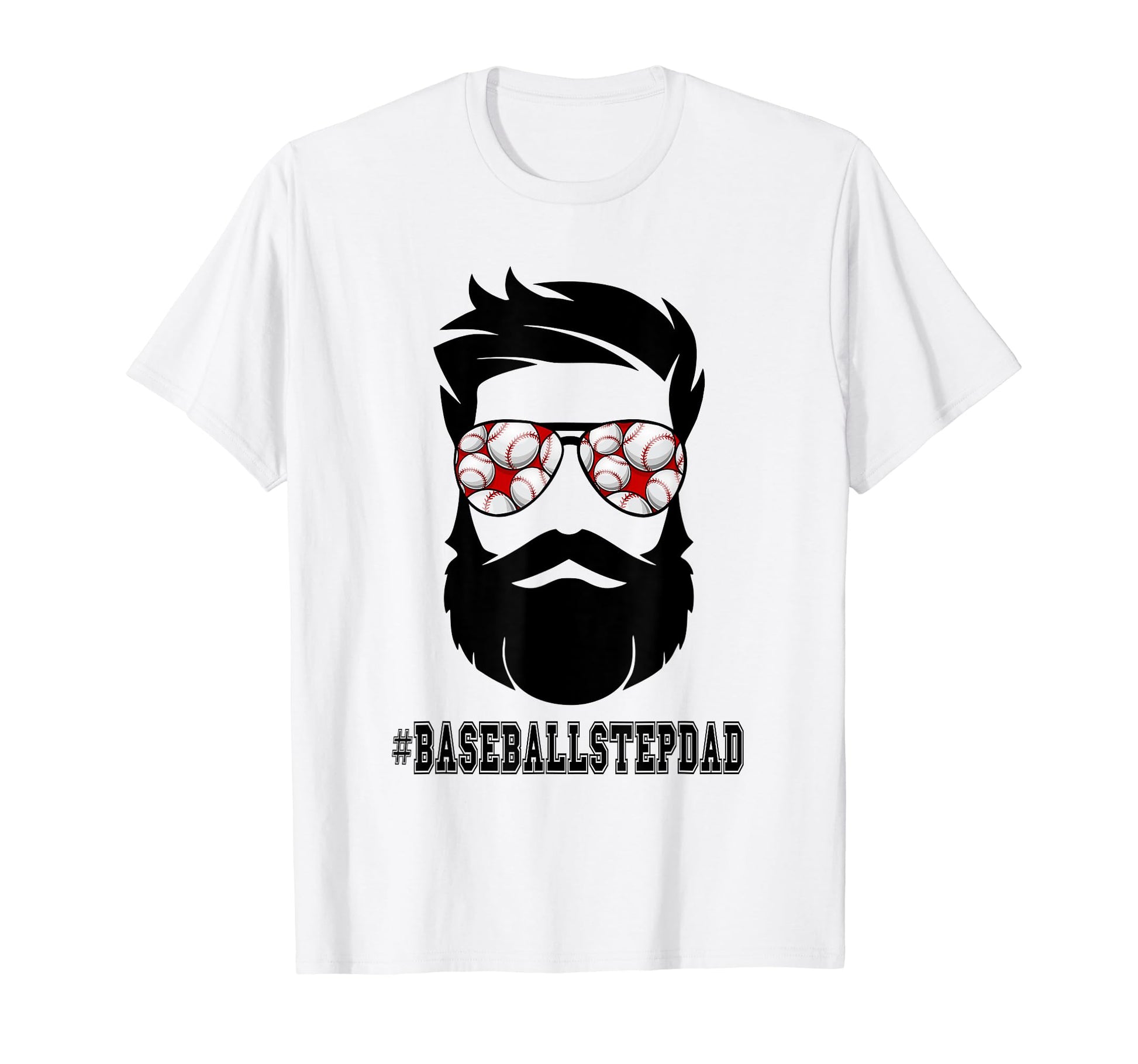 Baseball Stepdad Beard Step Dad Step T-Shirt - Trendy Graphic for Adults - T-Shirt, Sweatshirt, Hoodie