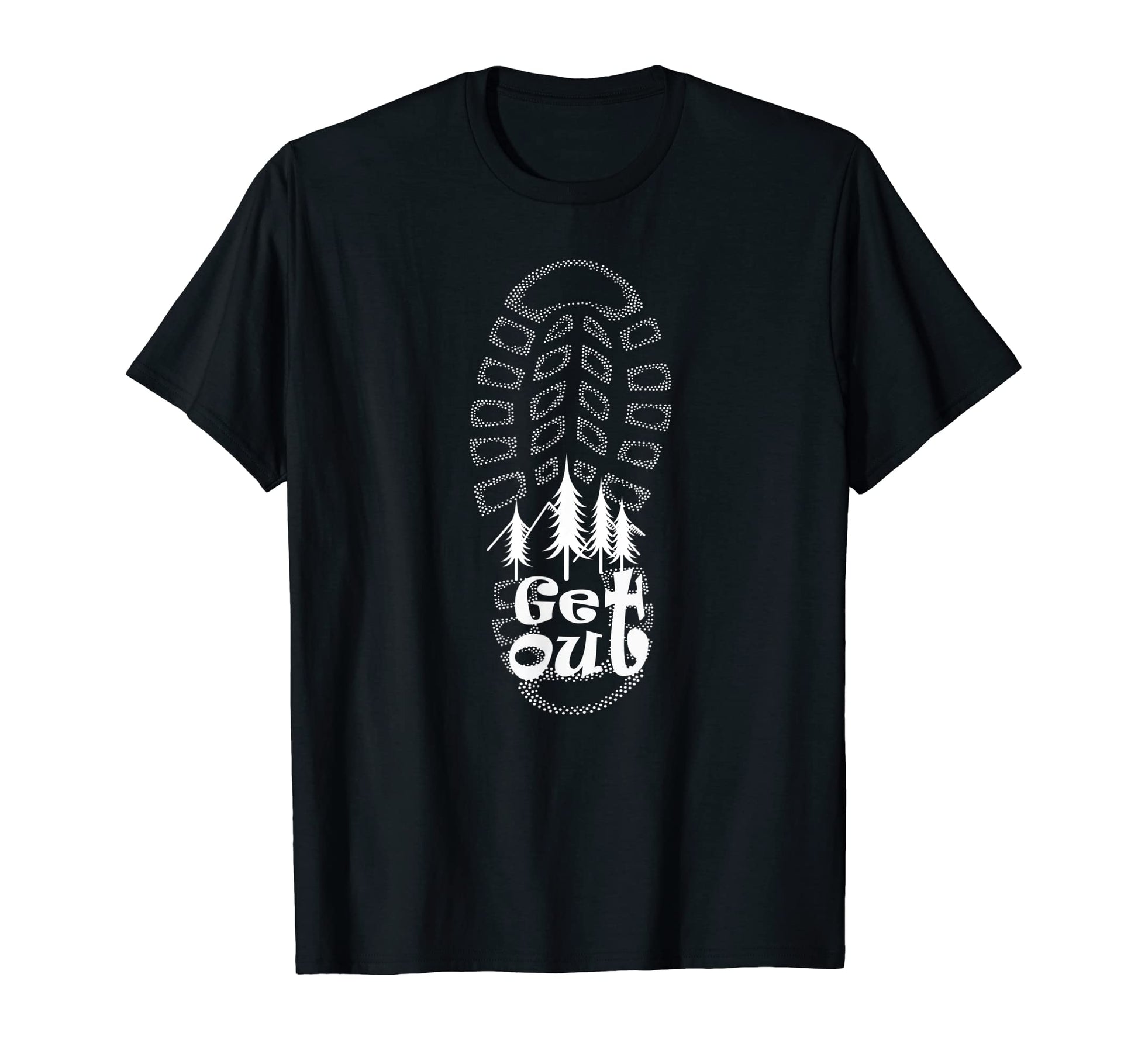 Hiking Gift Get Out Distressed T-Shirt - Custom Art Print Unisex - T-Shirt, Sweatshirt, Hoodie