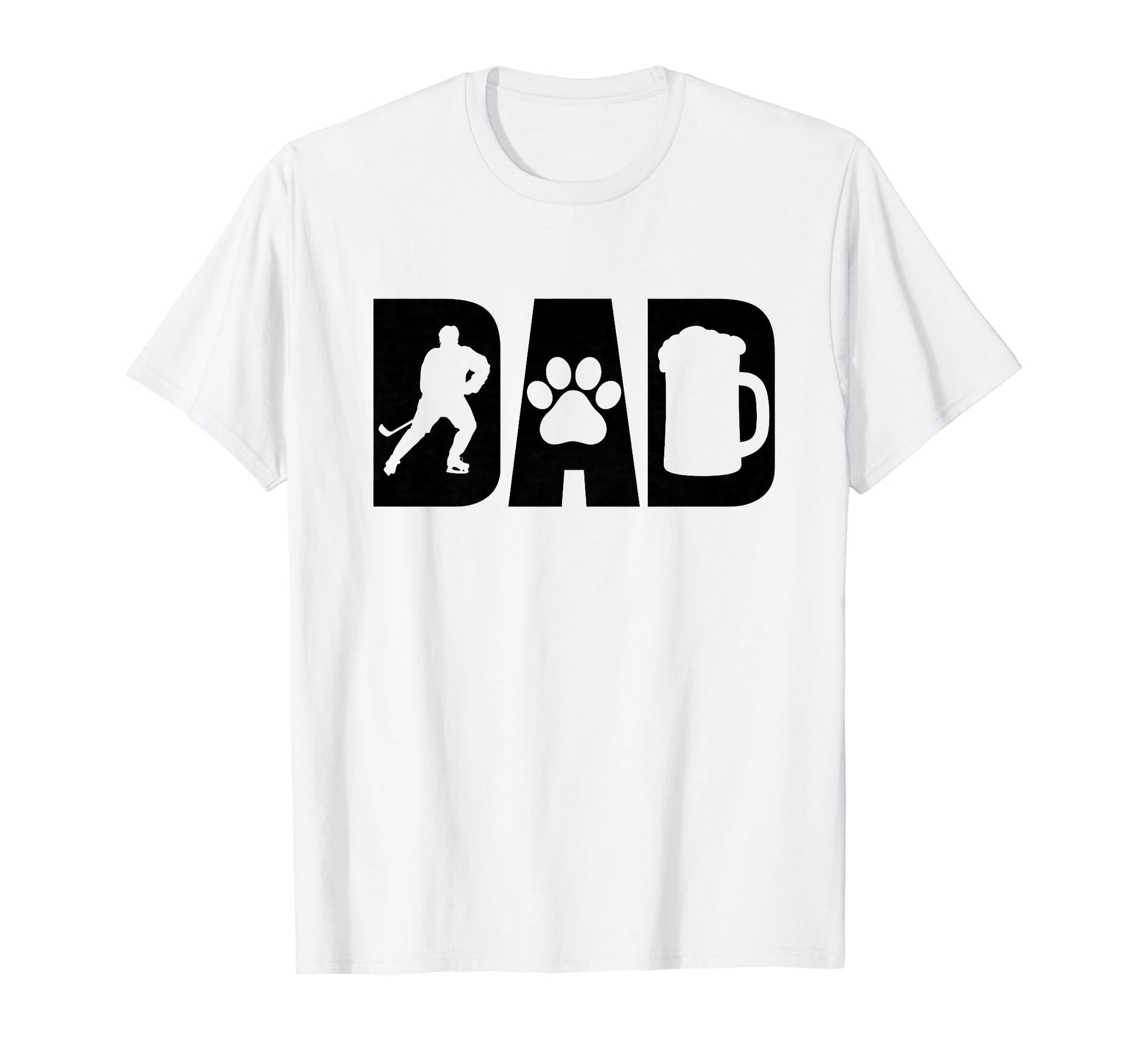 Best Hockey Beer Lovin Dog Dad Pet Lover T-Shirt - Graphic Print Unisex - T-Shirt, Sweatshirt, Hoodie