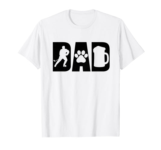 Best Hockey Beer Lovin Dog Dad Pet Lover T-Shirt - Graphic Print Unisex - T-Shirt, Sweatshirt, Hoodie