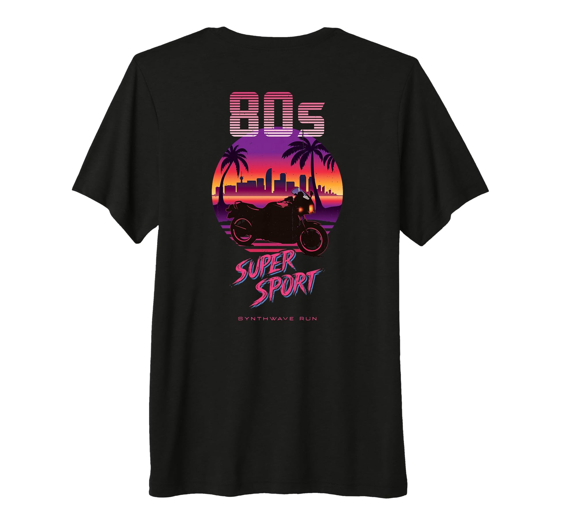 80S Supersport Synthwave Motorcycle T-Shirt - Unique Graphic Men Women - T-Shirt, Sweatshirt, Hoodie