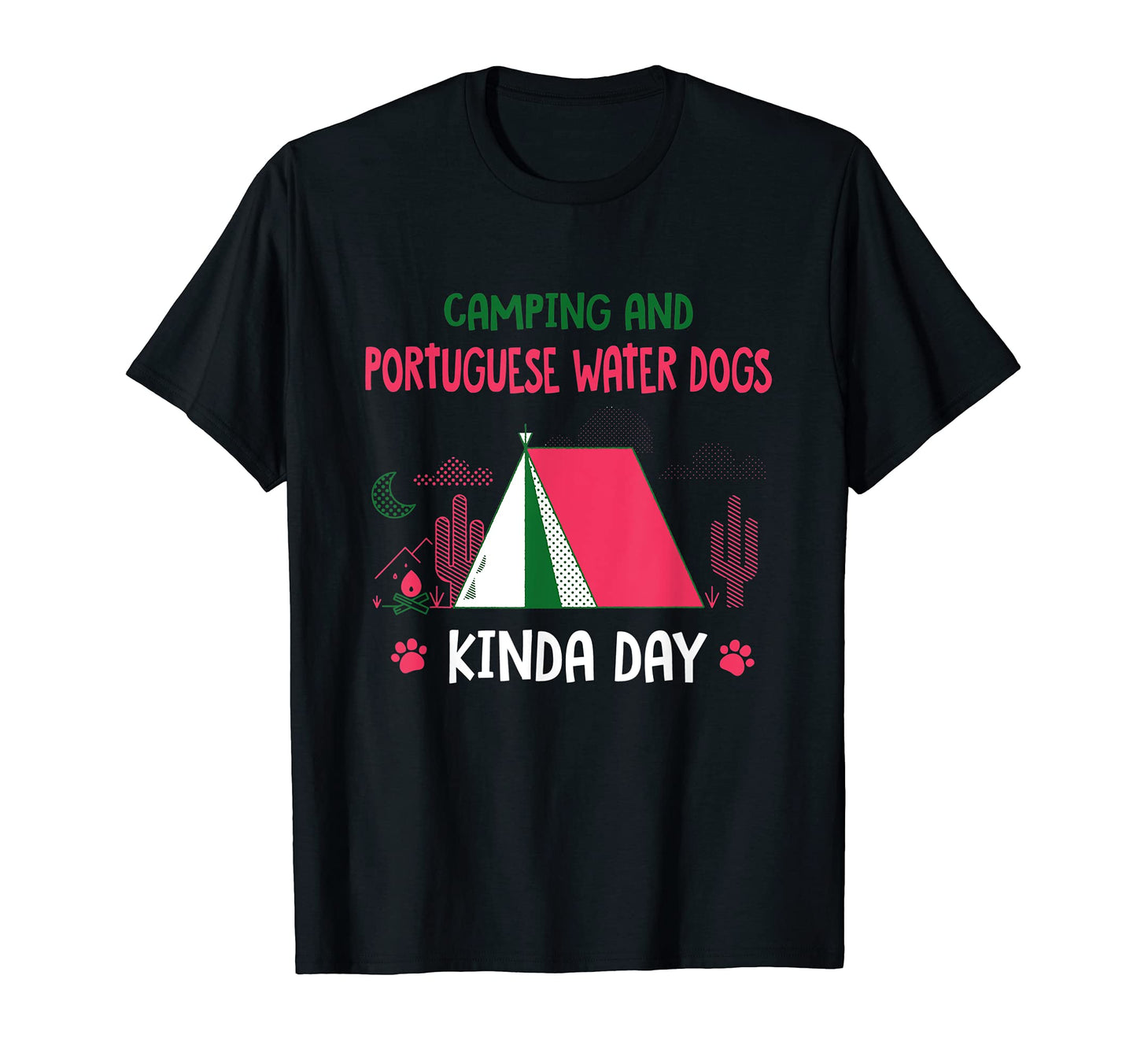 Camping And Portuguese Water Dogs T-Shirt - Novelty Apparel Men Women - T-Shirt, Sweatshirt, Hoodie