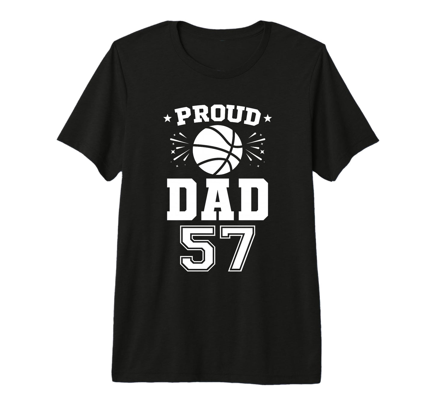 Proud Basketball Dad Number 57 T-Shirt - Minimalist Print Unisex - T-Shirt, Sweatshirt, Hoodie