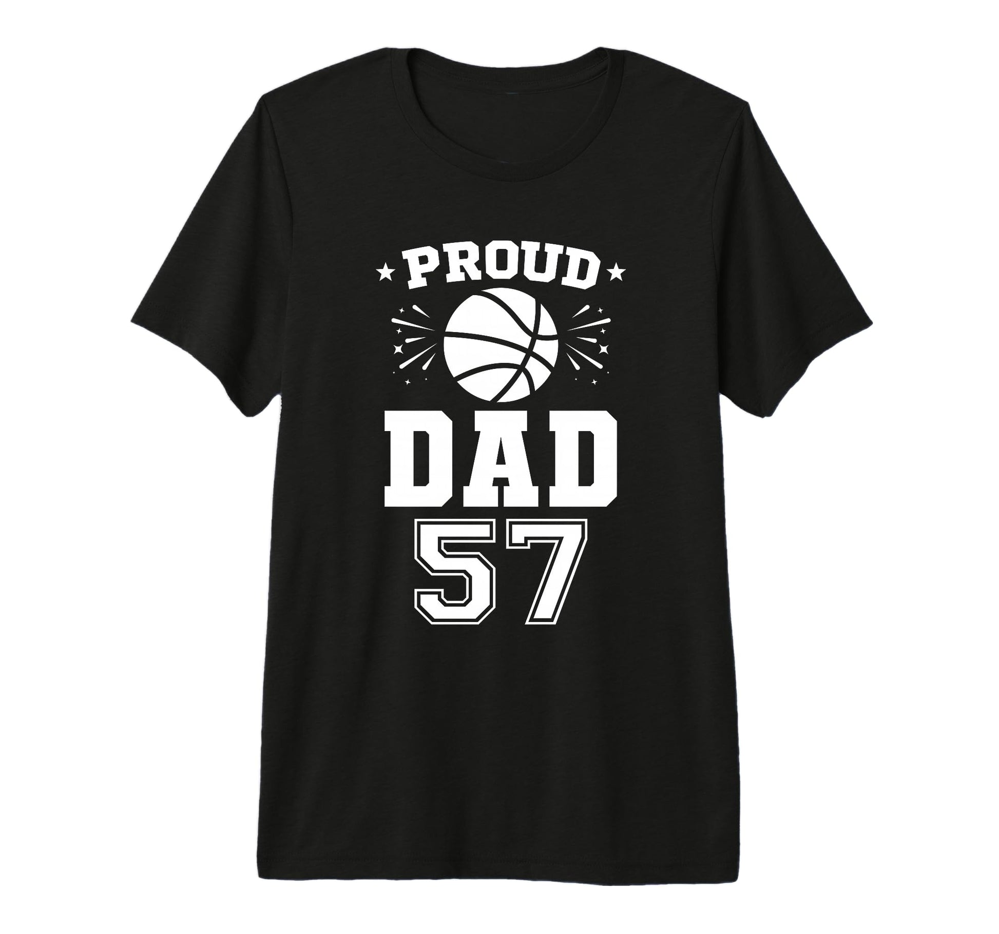 Proud Basketball Dad Number 57 T-Shirt - Minimalist Print Unisex - T-Shirt, Sweatshirt, Hoodie