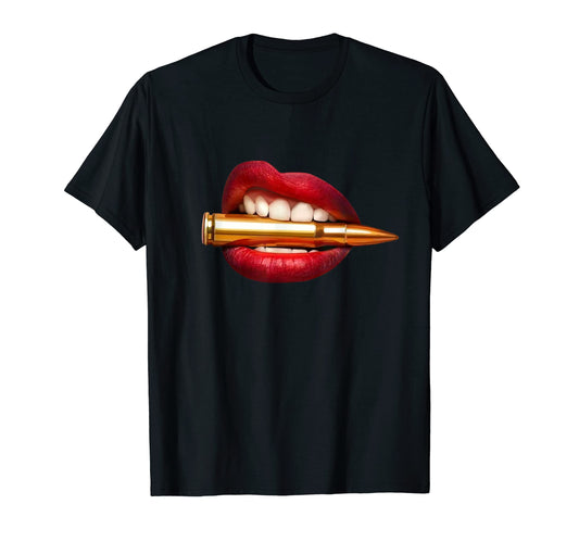 Bite Bullet Lips Sexy Gun Pop Sweatshirt - Fun Novelty Design for Adults - T-Shirt, Sweatshirt, Hoodie