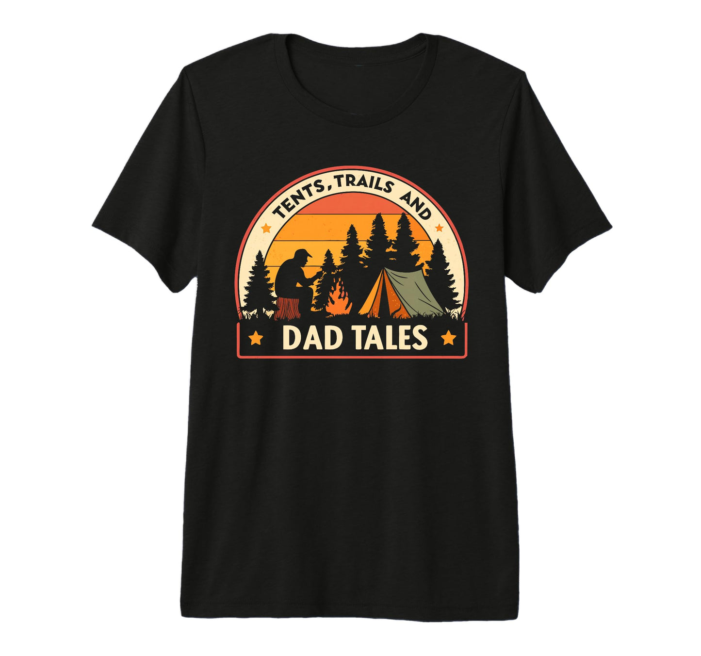 Tents Trails And Dad Tales Hiking Tri T-Shirt - Trendy Graphic Men Women - T-Shirt, Sweatshirt, Hoodie
