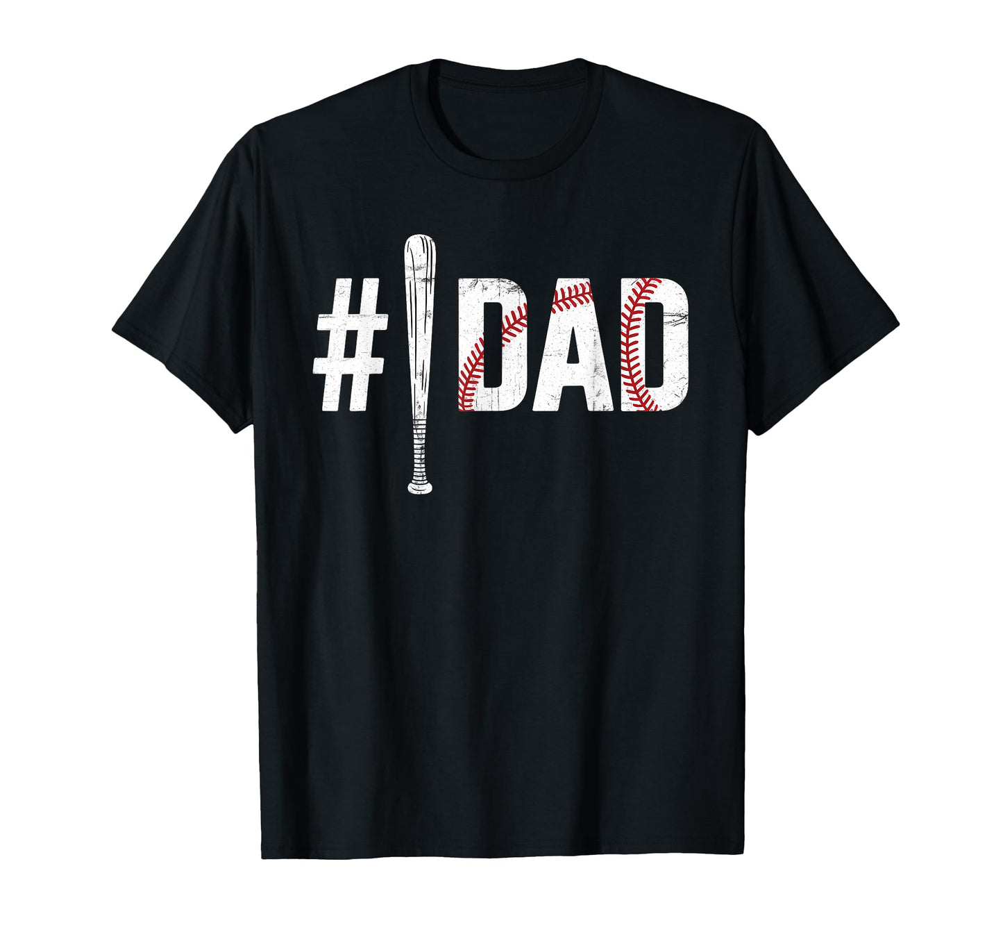 Number One Baseball Dad Fathers Day 1 T-Shirt - Custom Art Print Men Women - T-Shirt, Sweatshirt, Hoodie