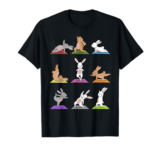 Bunny Yoga Funny Rabbits Yoga Poses T-Shirt - Custom Art Print for Adults - T-Shirt, Sweatshirt, Hoodie