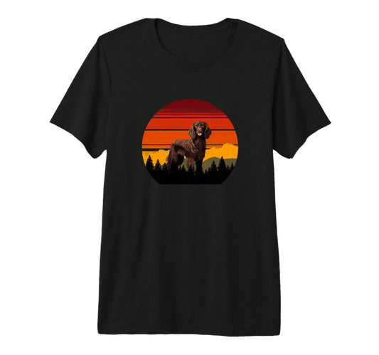 Boykin Dog Sunset Distressed Hiking T-Shirt - Unique Graphic Men Women - T-Shirt, Sweatshirt, Hoodie