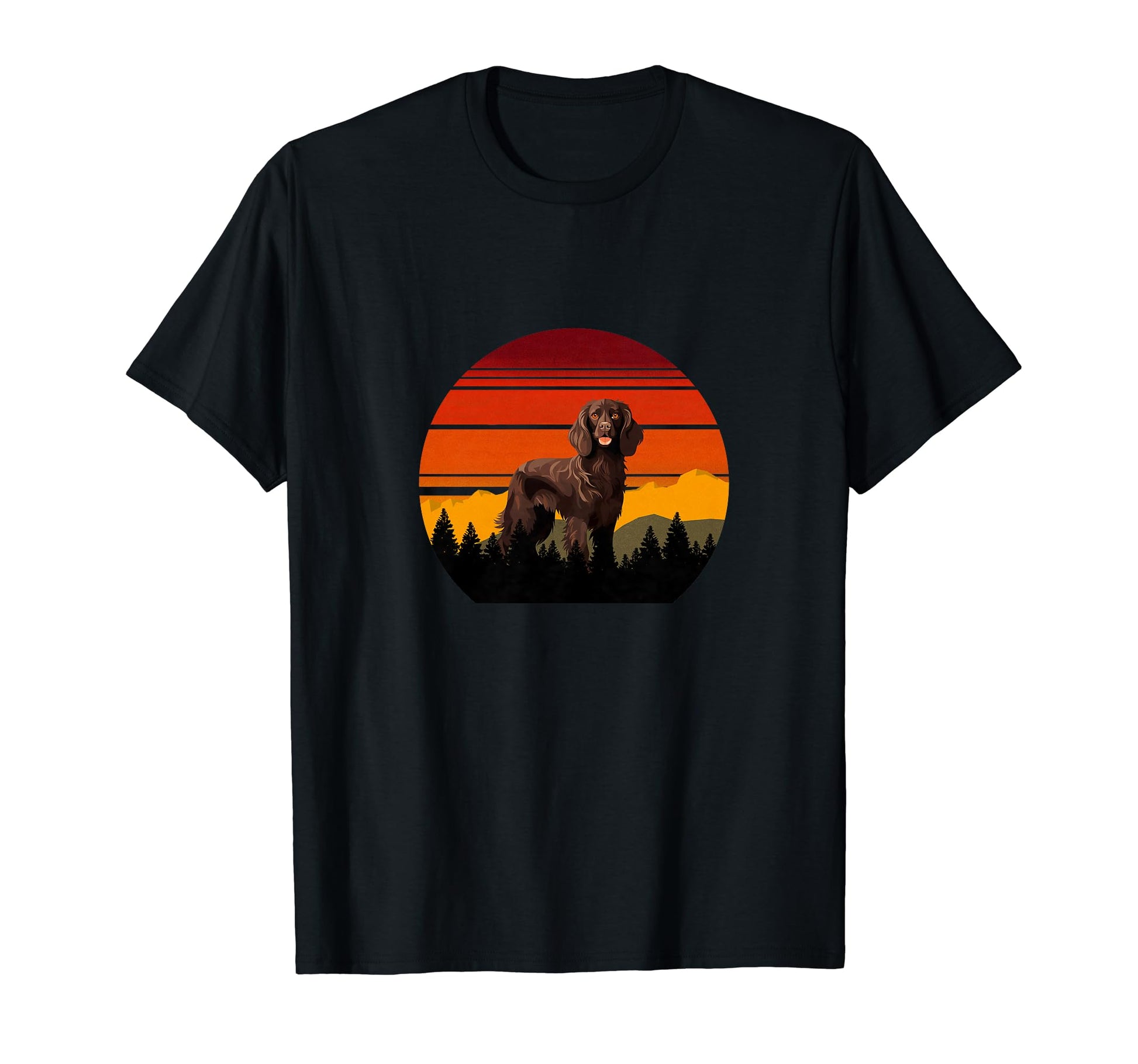 Boykin Dog Sunset Distressed Hiking T-Shirt - Aesthetic Graphic for Adults - T-Shirt, Sweatshirt, Hoodie