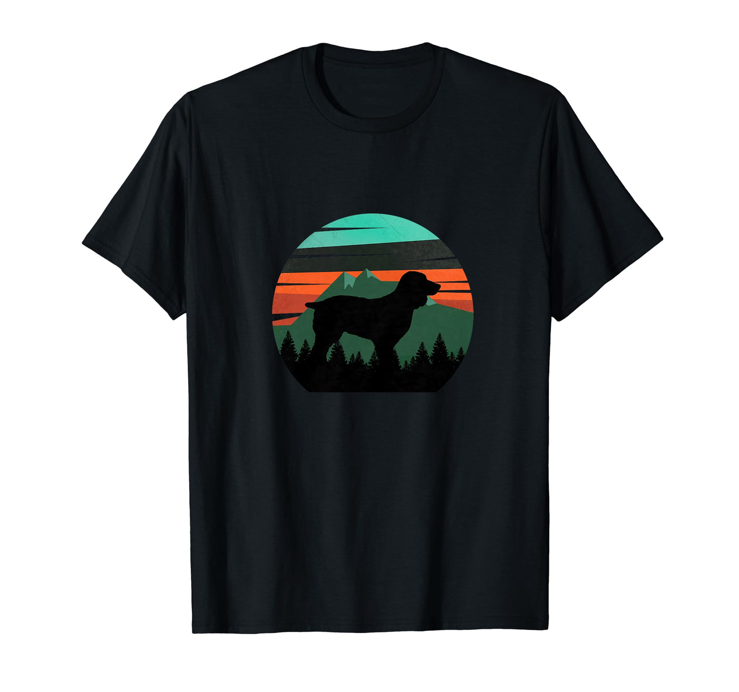 Boykin Dog Sunset Distressed Hiking T-Shirt - Aesthetic Graphic Men Women - T-Shirt, Sweatshirt, Hoodie
