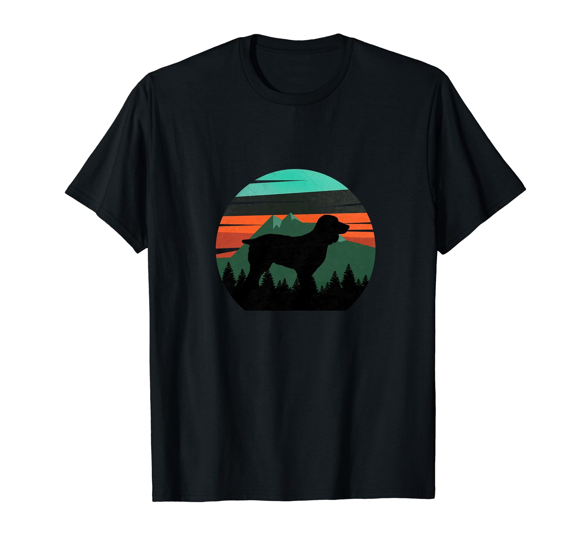 Boykin Dog Sunset Distressed Hiking T-Shirt - Aesthetic Graphic Men Women - T-Shirt, Sweatshirt, Hoodie