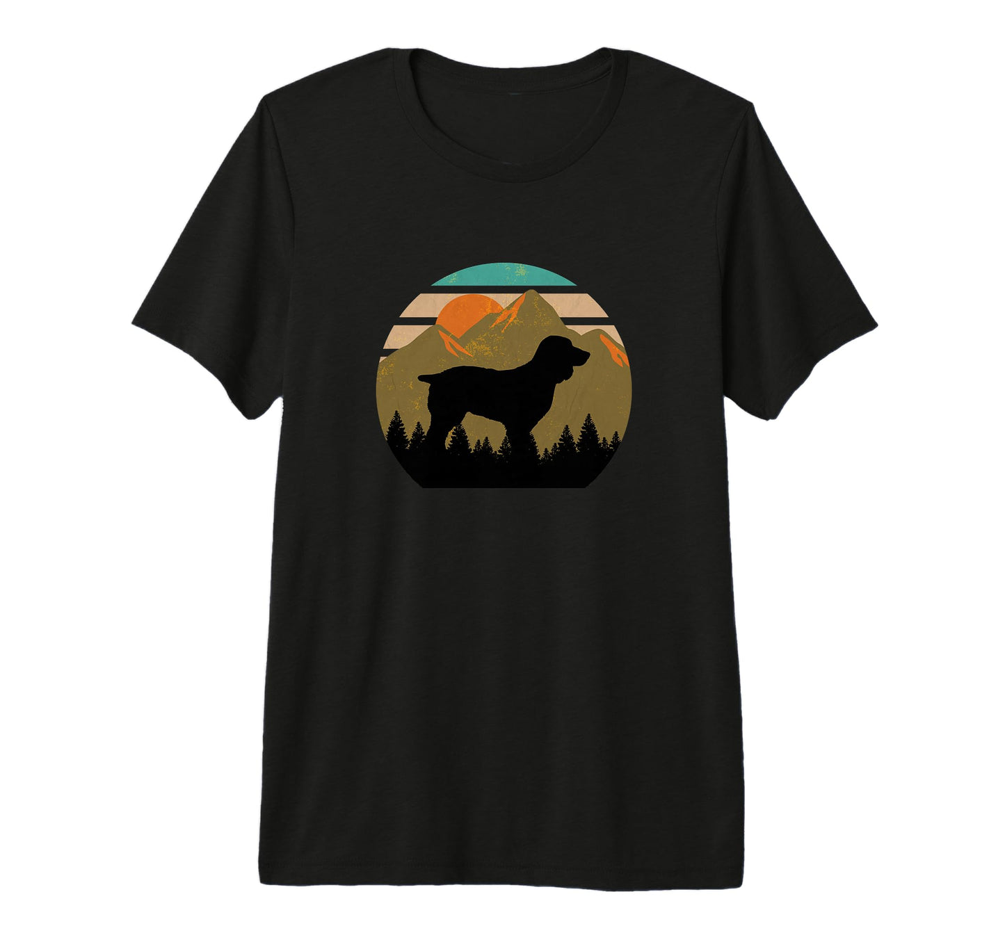 Boykin Dog Sunset Distressed Hiking Gift T-Shirt - Novelty Apparel Unisex - T-Shirt, Sweatshirt, Hoodie