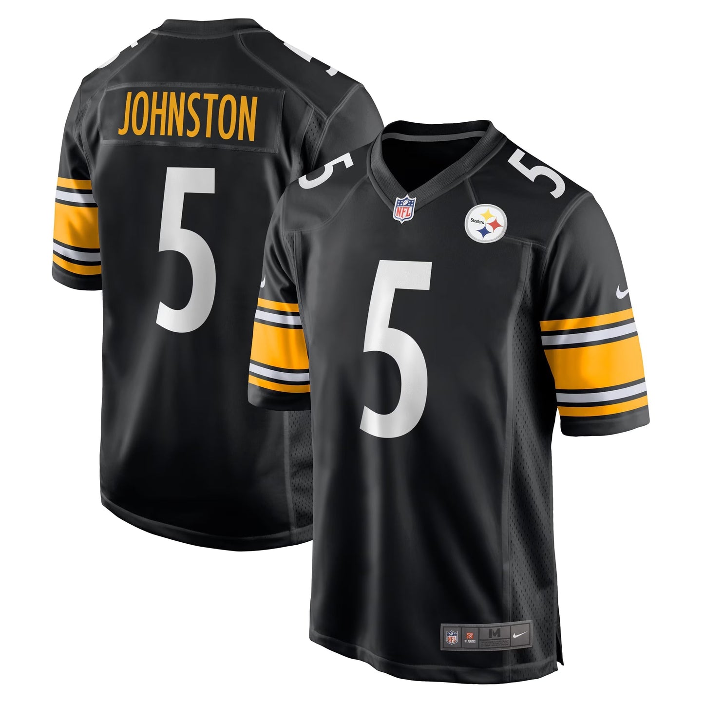 Pittsburgh Steelers Cameron Johnston Black Game Jersey football jersey product view 1