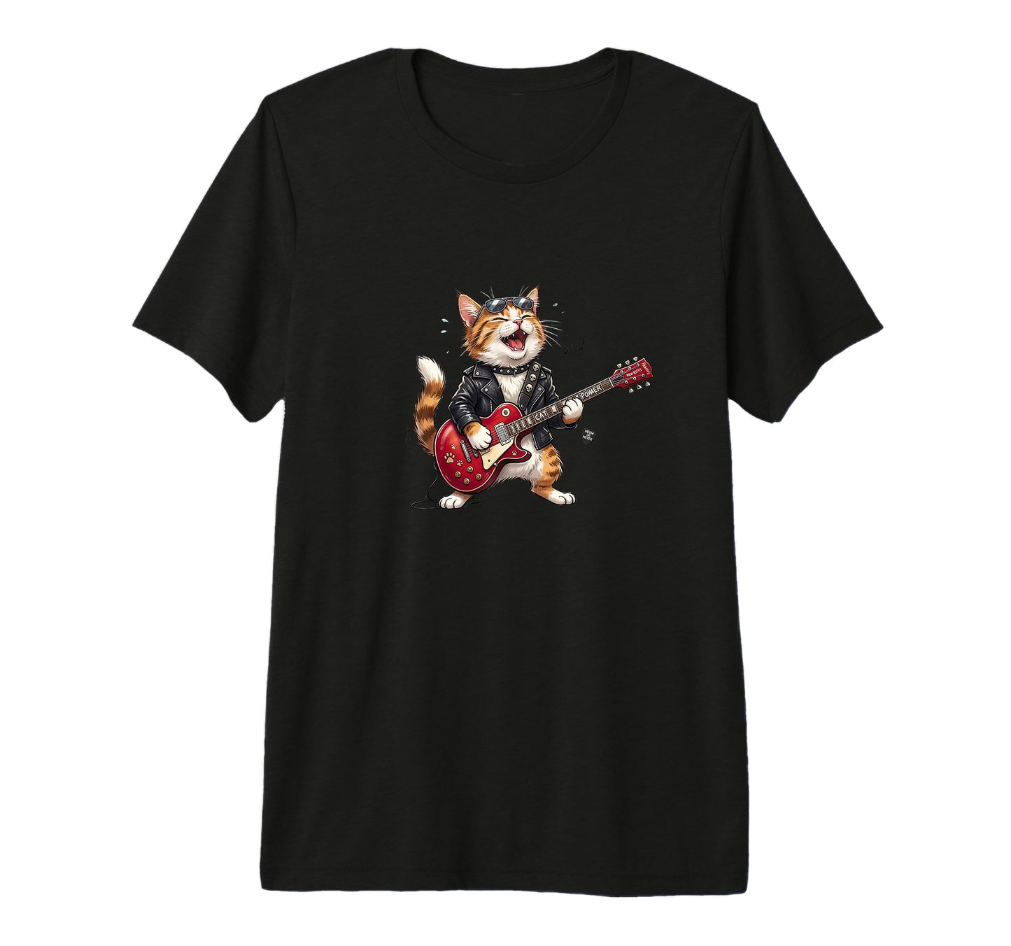Funny Rock Cat Playing Guitar Rockstar T-Shirt - Unique Graphic for Adults - T-Shirt, Sweatshirt, Hoodie