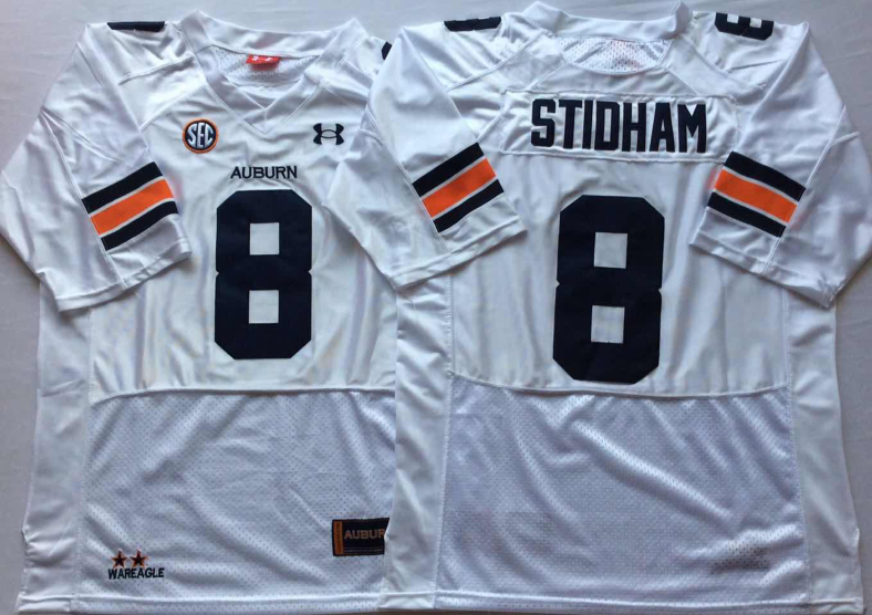 Men's Auburn Tigers Jarrett Stidham White Player Game Jersey sports jersey product view 1
