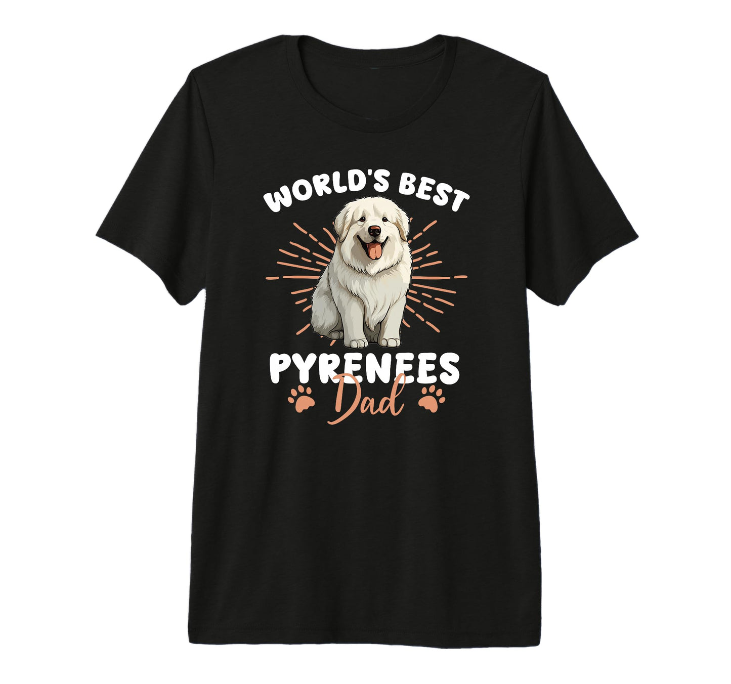 Great Pyrenees Dog Dog Worlds Best Great T-Shirt - Custom Art Print Unisex - T-Shirt, Sweatshirt, Hoodie