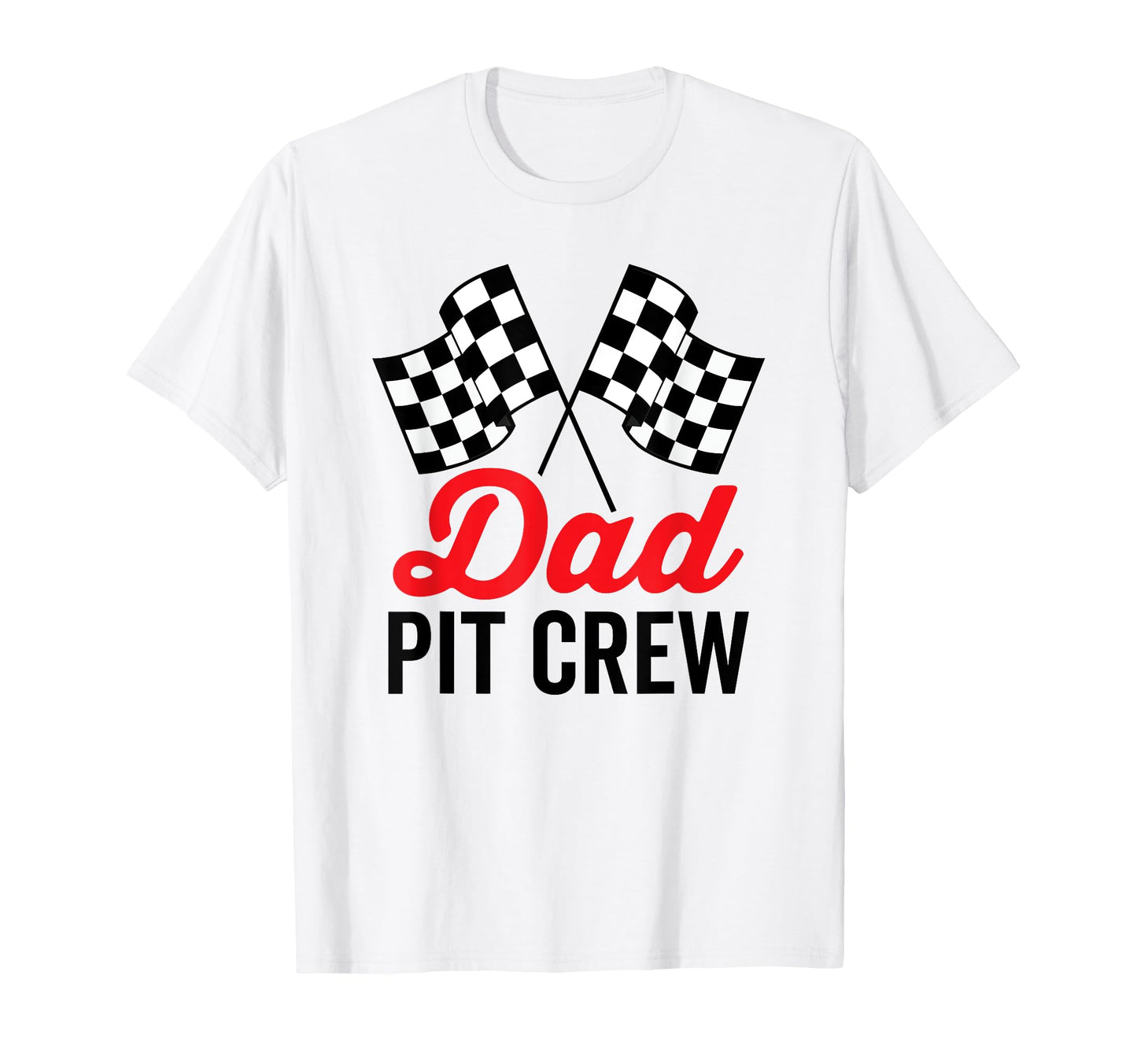 Dad Pit Crew Racing Party Costume Black T-Shirt - Graphic Print for Adults - T-Shirt, Sweatshirt, Hoodie