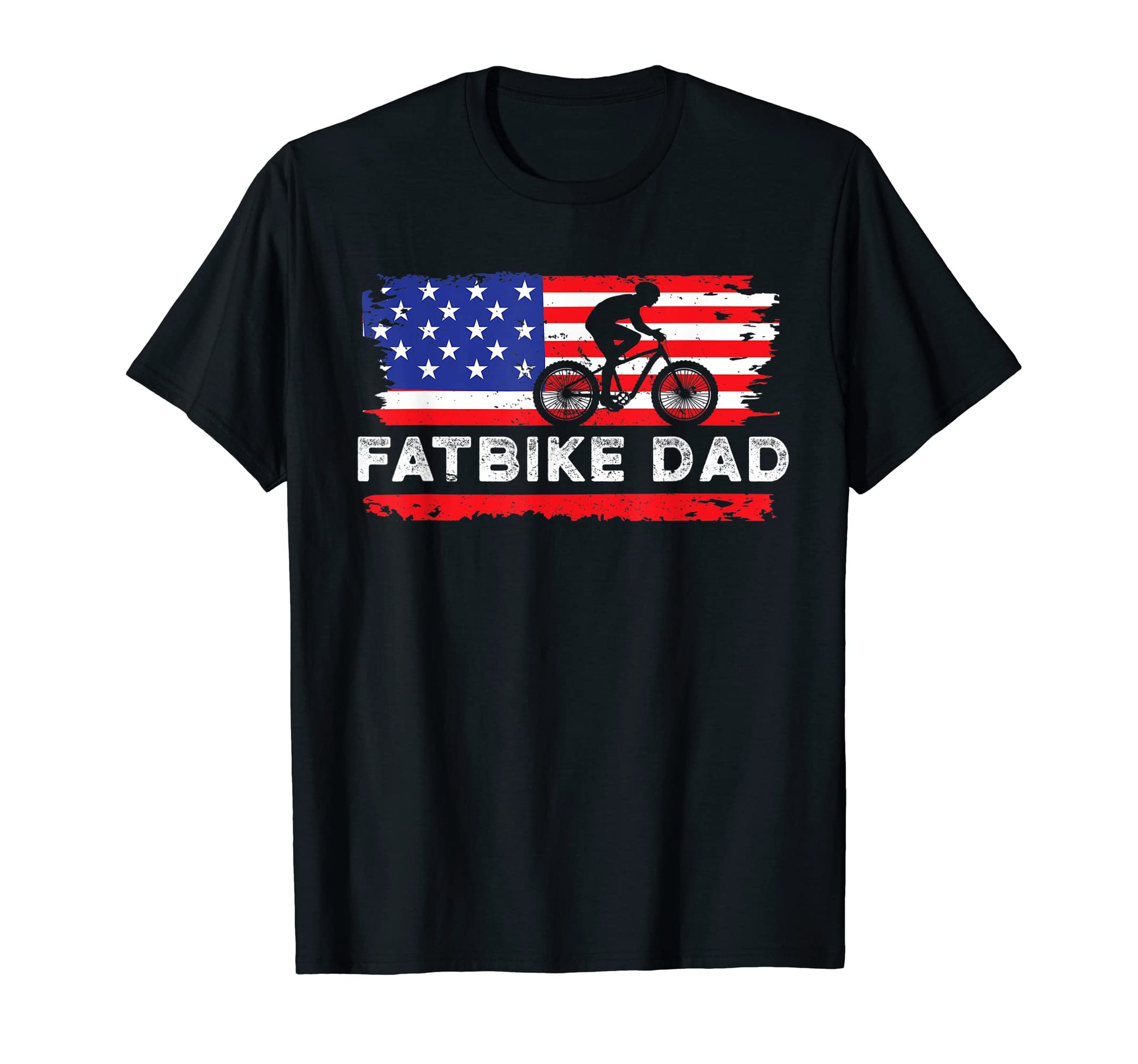American Flag Fatbike Dad Fat Bike Rider T-Shirt - Trendy Graphic Unisex - T-Shirt, Sweatshirt, Hoodie