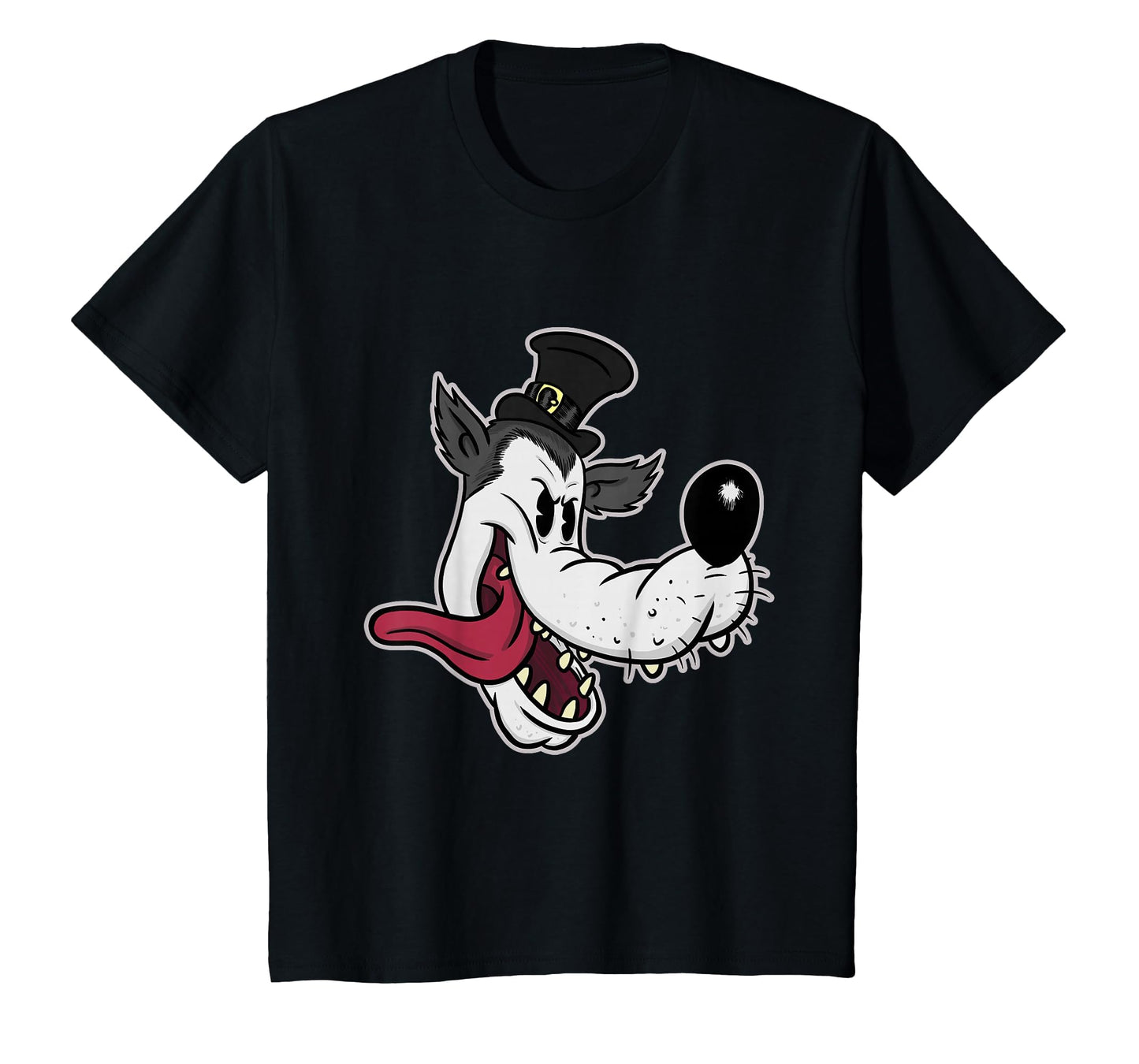 Big Bad Wolf Horror Cartoon T-Shirt - Minimalist Print for Adults - T-Shirt, Sweatshirt, Hoodie