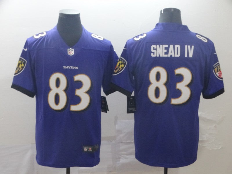 Men's Baltimore Ravens Willie Snead IV #83 Purple Game Jersey1 football jersey product view 1