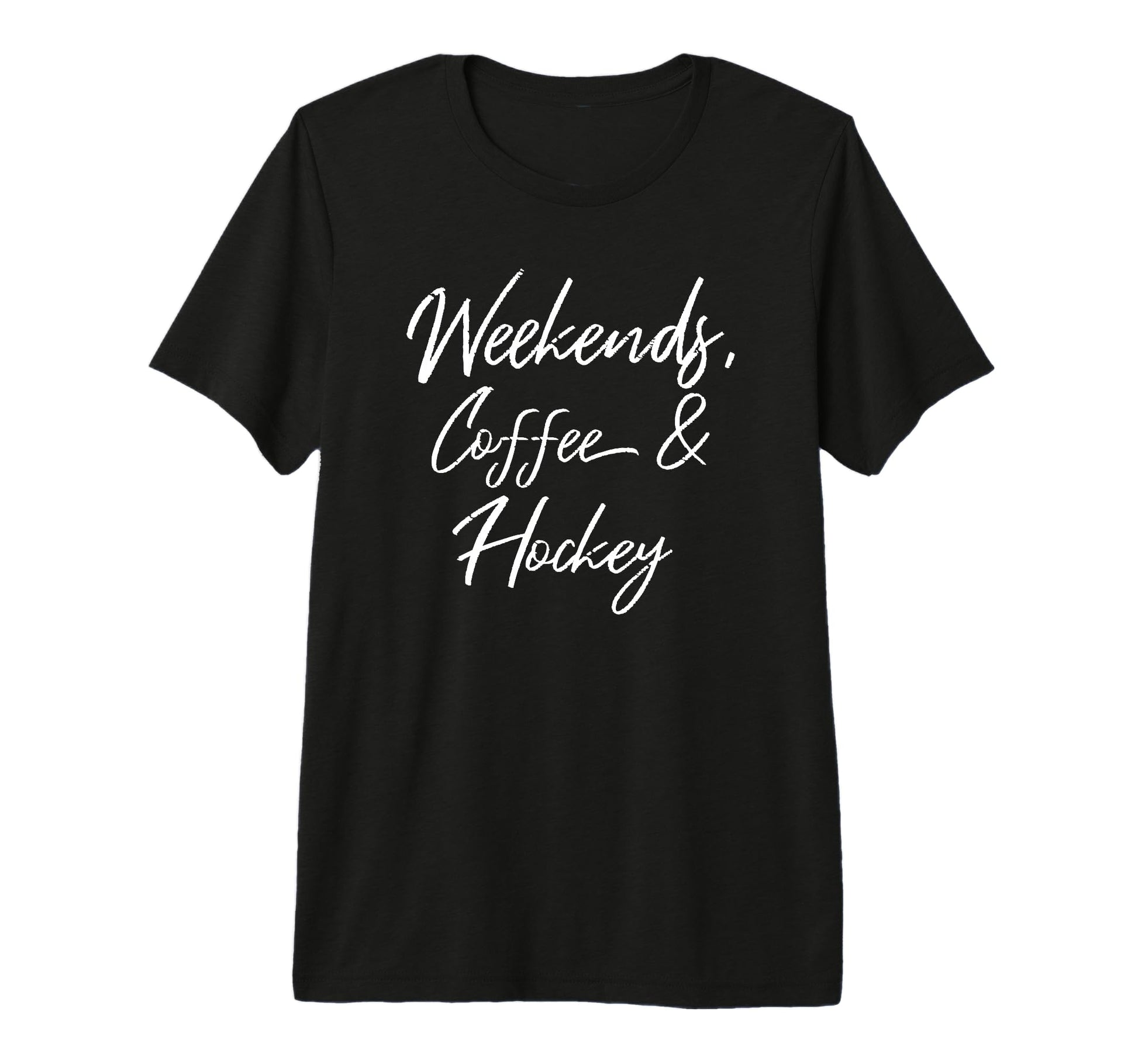 Weekends Coffee And Hockey Players T-Shirt - Minimalist Print for Adults - T-Shirt, Sweatshirt, Hoodie
