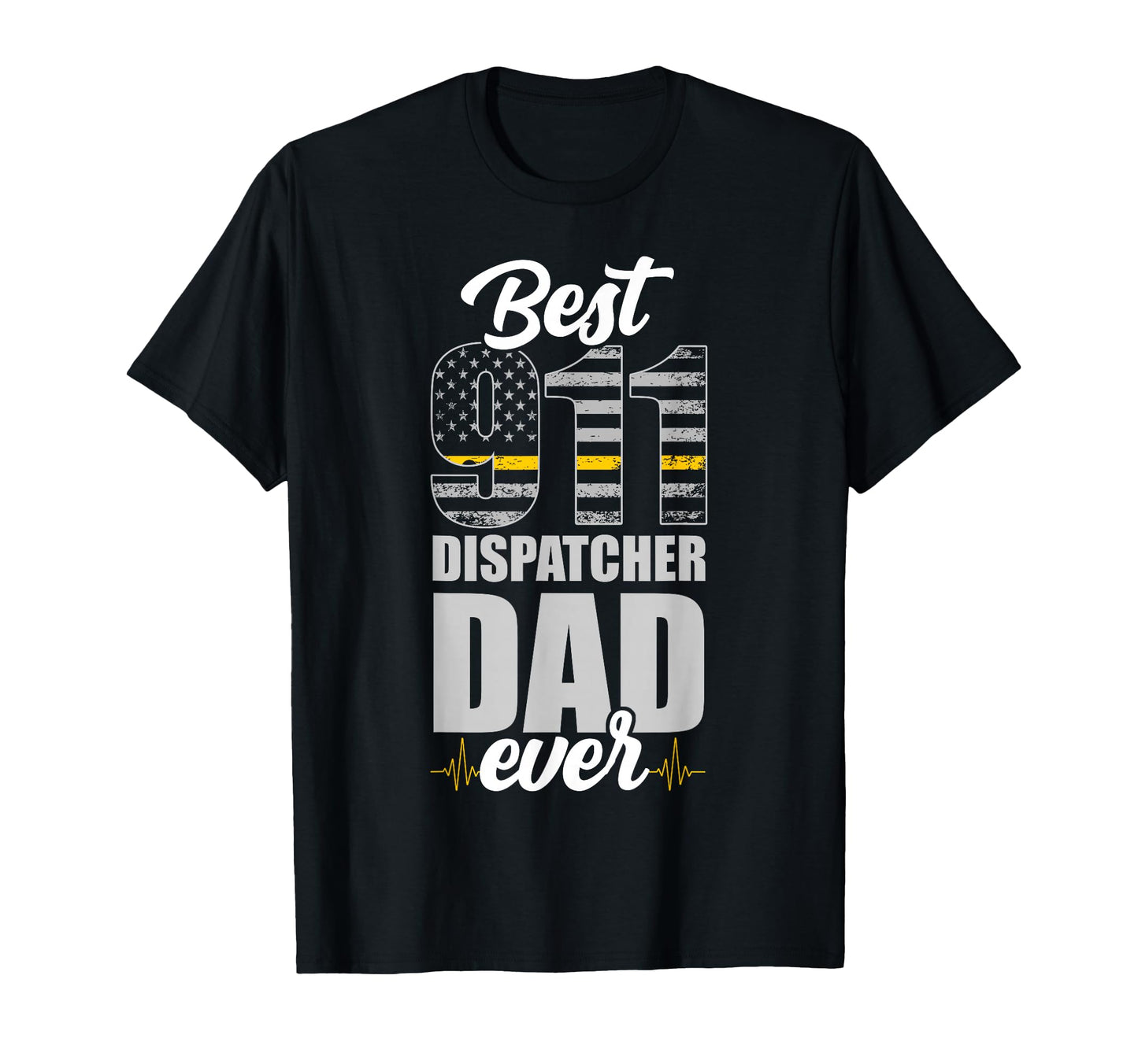 911 Dispatcher Thin Gold Yellow Line T-Shirt - Fun Novelty Design Unisex - T-Shirt, Sweatshirt, Hoodie