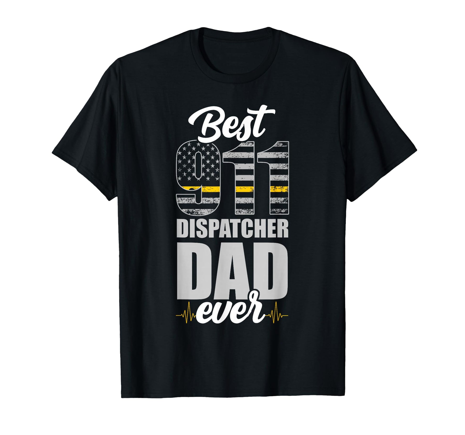 911 Dispatcher Thin Gold Yellow Line T-Shirt - Fun Novelty Design Unisex - T-Shirt, Sweatshirt, Hoodie