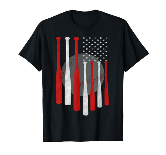 American Flag Baseball Dad 4Th July T-Shirt - Trendy Graphic Unisex - T-Shirt, Sweatshirt, Hoodie