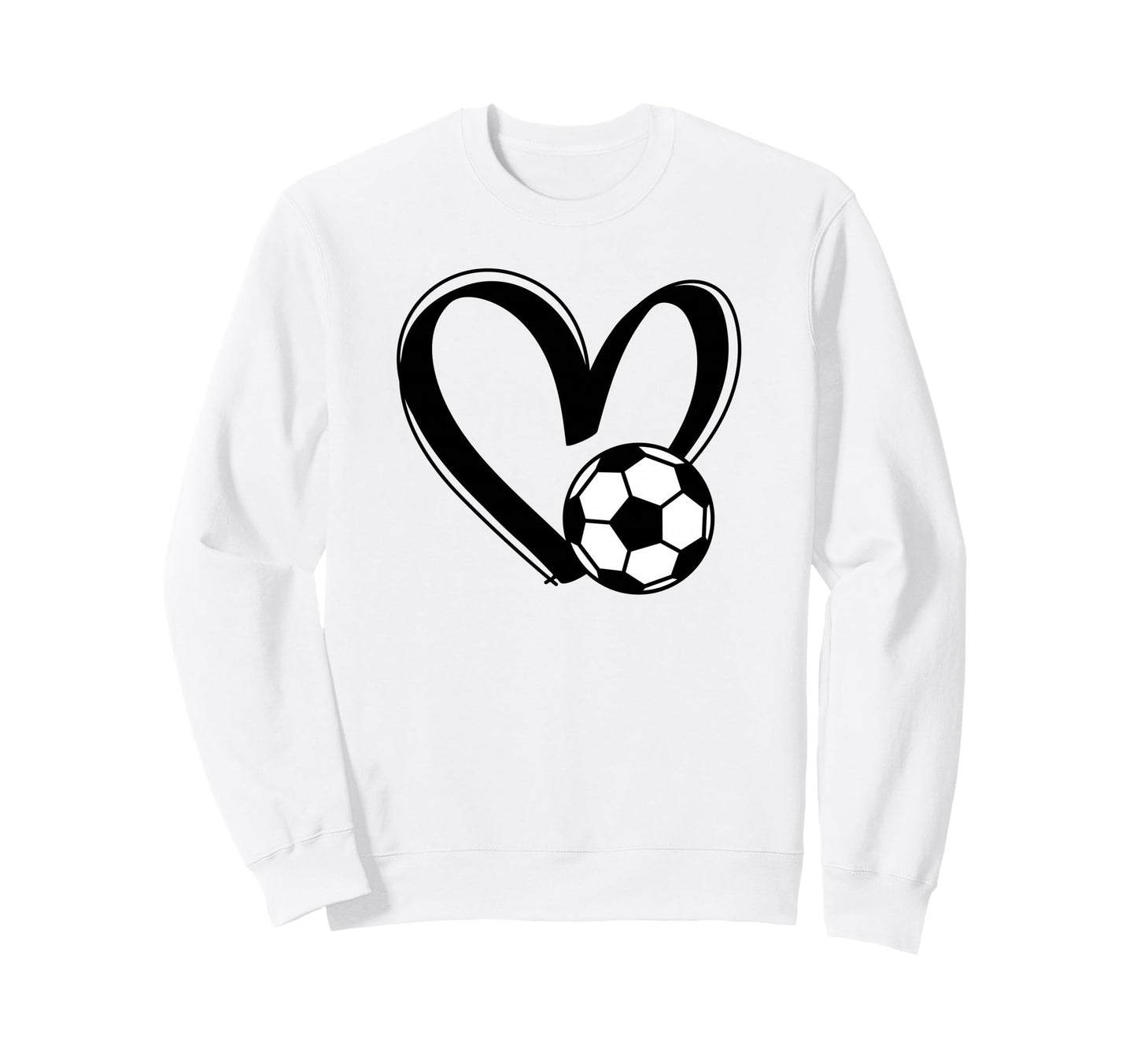 Soccer Ball Heart Sweatshirt - Fun Novelty Design Unisex - T-Shirt, Sweatshirt, Hoodie