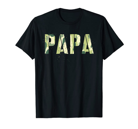 Camo Papa New Dad Hero Daddy T-Shirt - Casual Everyday Wear for Adults - T-Shirt, Sweatshirt, Hoodie