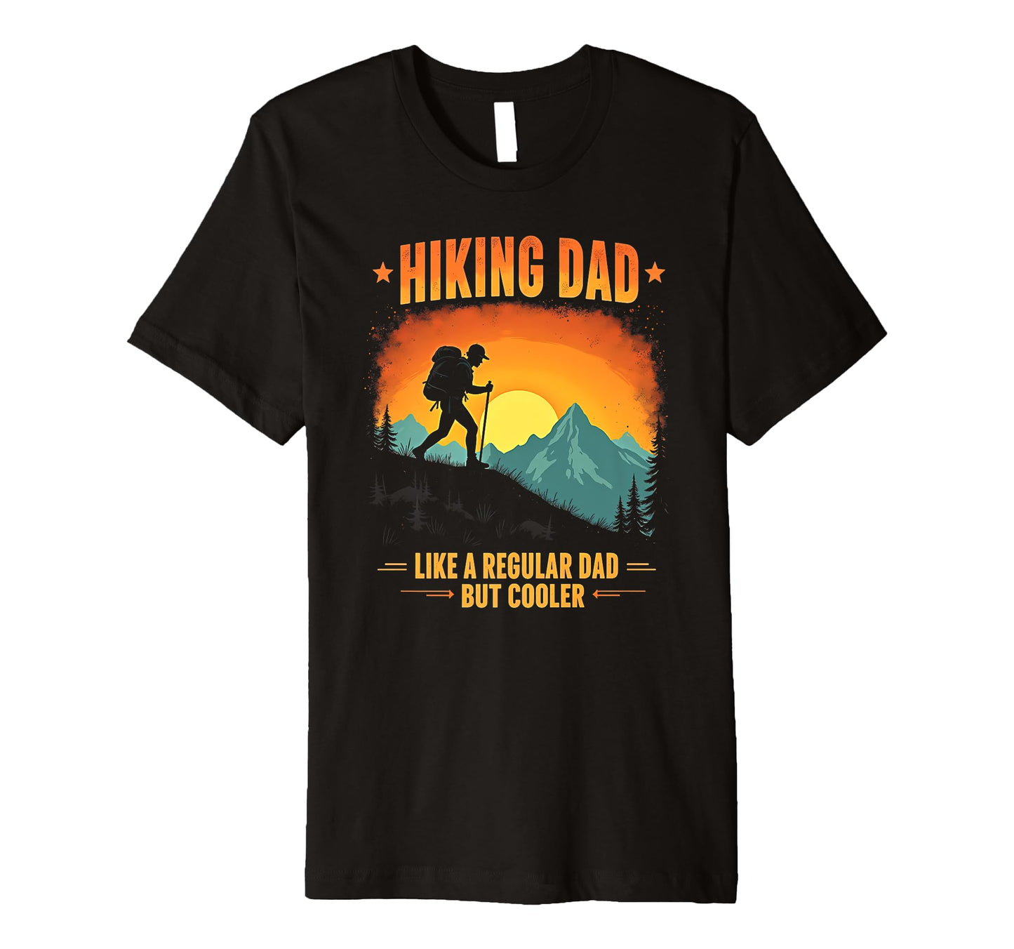 Hiking Dad Mountain Sunset T-Shirt - Aesthetic Graphic Men Women - T-Shirt, Sweatshirt, Hoodie