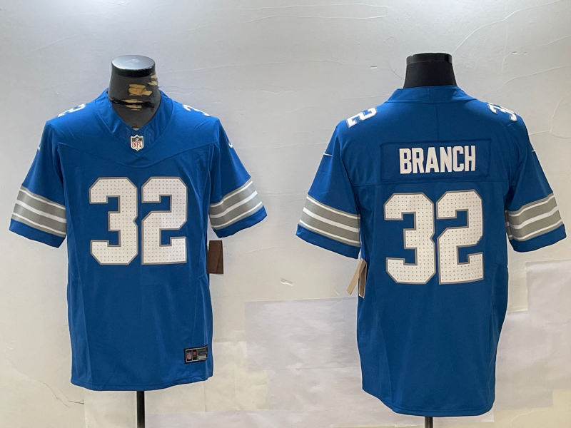 Men's Detroit Lions Brian Branch #32 Blue Game Jersey1 football jersey product view 1