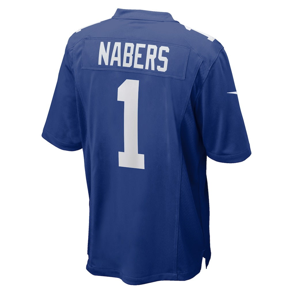 NY.Giants #1 Malik Nabers Royal Player Game Jersey sports jersey product view 1