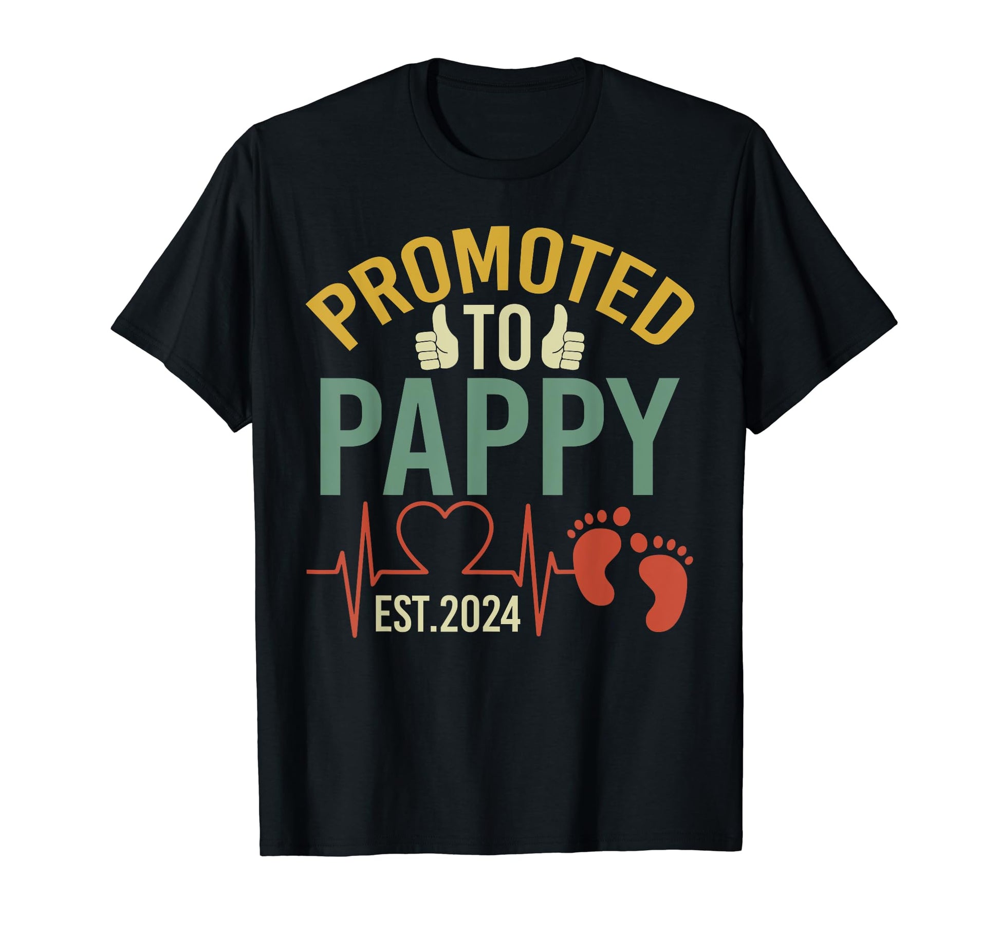 Promoted To Pappy Est 2024 First Time T-Shirt - Trendy Graphic Unisex - T-Shirt, Sweatshirt, Hoodie