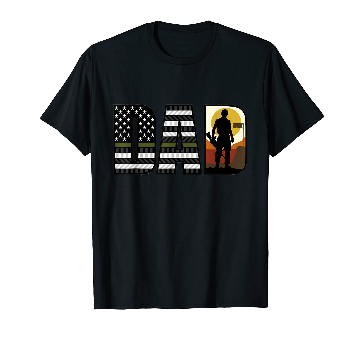 Best Dad Ever American Military Flag Proud T-Shirt - Unique Graphic Unisex - T-Shirt, Sweatshirt, Hoodie