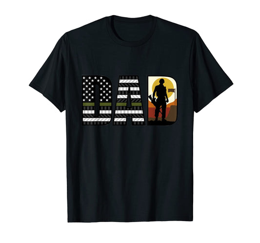 Best Dad Ever American Military Flag Proud T-Shirt - Unique Graphic Unisex - T-Shirt, Sweatshirt, Hoodie
