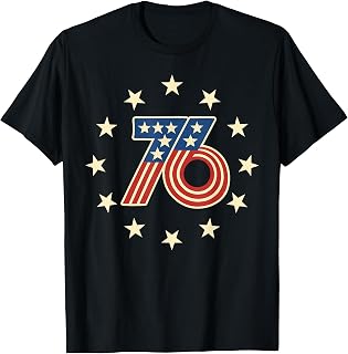 50th Birthday 1976 USA Bicentennial Groovy Retro Number 76 T-Shirt Unisex T-shirt, Sweatshirt, Hoodie, Long Sleeve Tee - T-Shirt, Sweatshirt, Hoodie