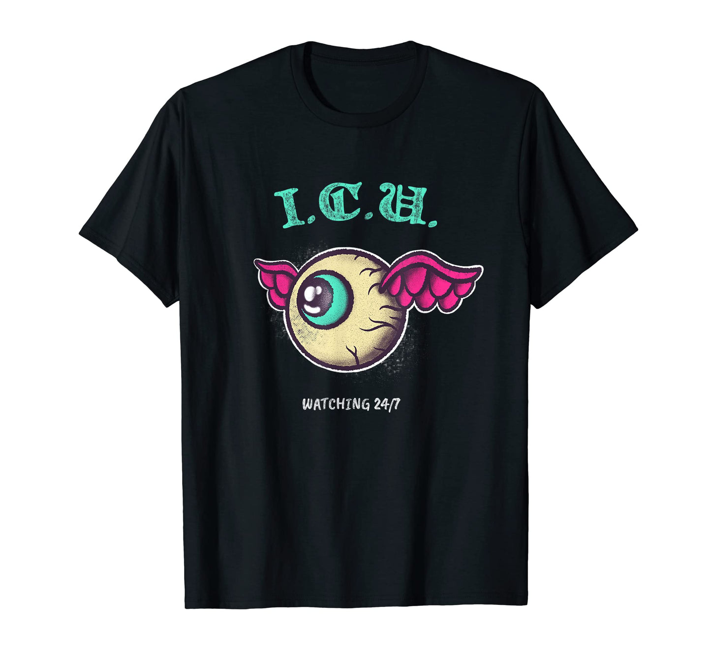 I C U Watching Eye Eybeall Wings Tattoo T-Shirt - Unique Graphic Unisex - T-Shirt, Sweatshirt, Hoodie