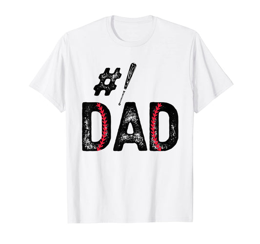 Baseball Dad Number One 1 Father T-Shirt - Trendy Graphic for Adults - T-Shirt, Sweatshirt, Hoodie