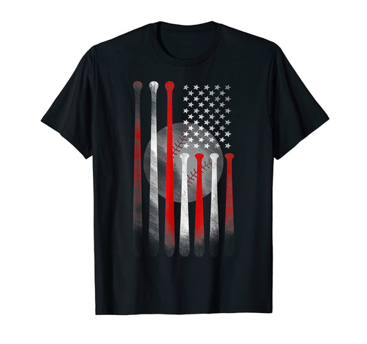 American Flag Baseball Flag Dad Mom T-Shirt - Minimalist Print Men Women - T-Shirt, Sweatshirt, Hoodie