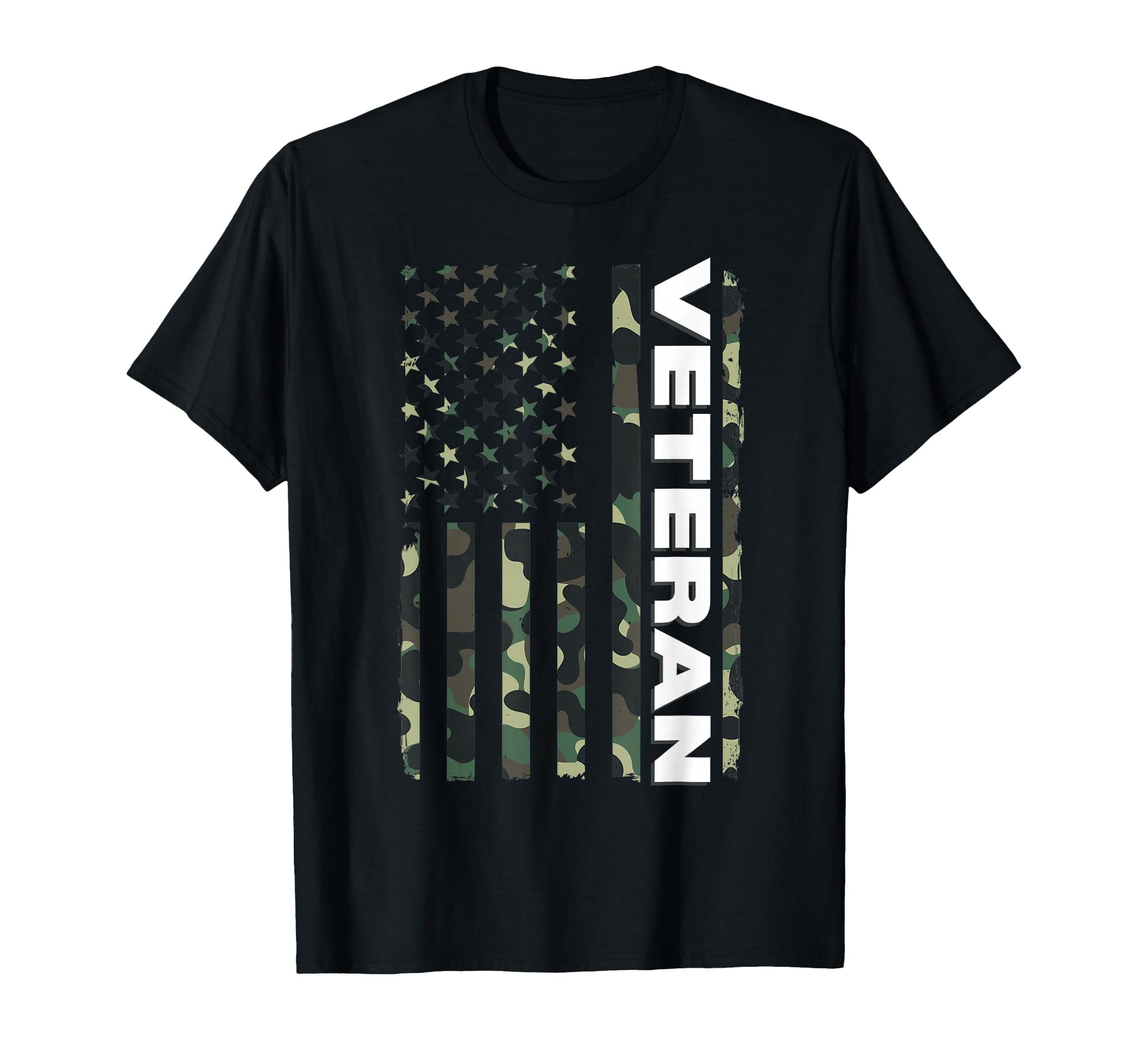 Veteran American Flag Camo Camouflage T-Shirt - Custom Art Print Men Women - T-Shirt, Sweatshirt, Hoodie