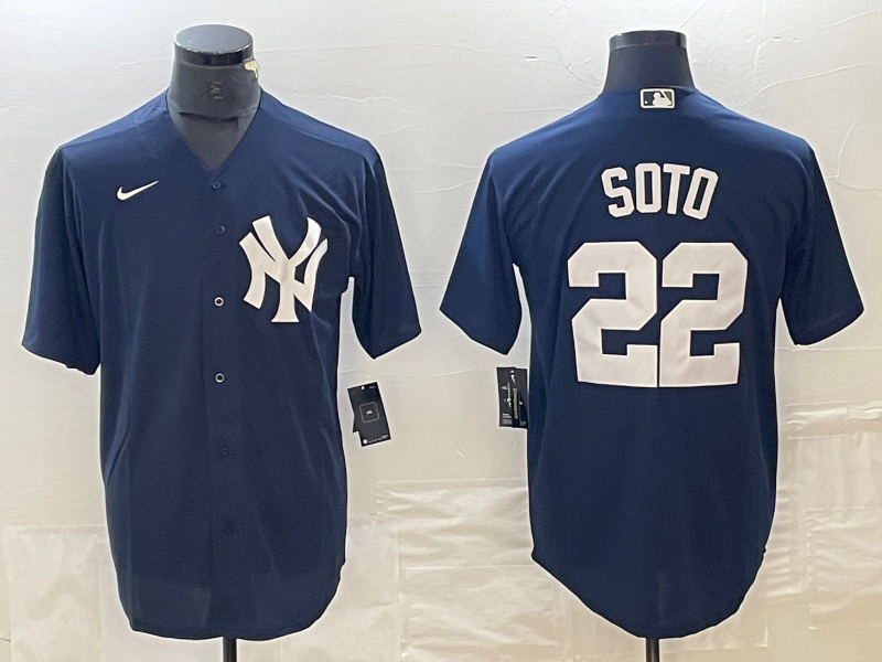 Men's New York Yankees Juan Soto #22 Navy Replica Player Jersey baseball jersey product view 1