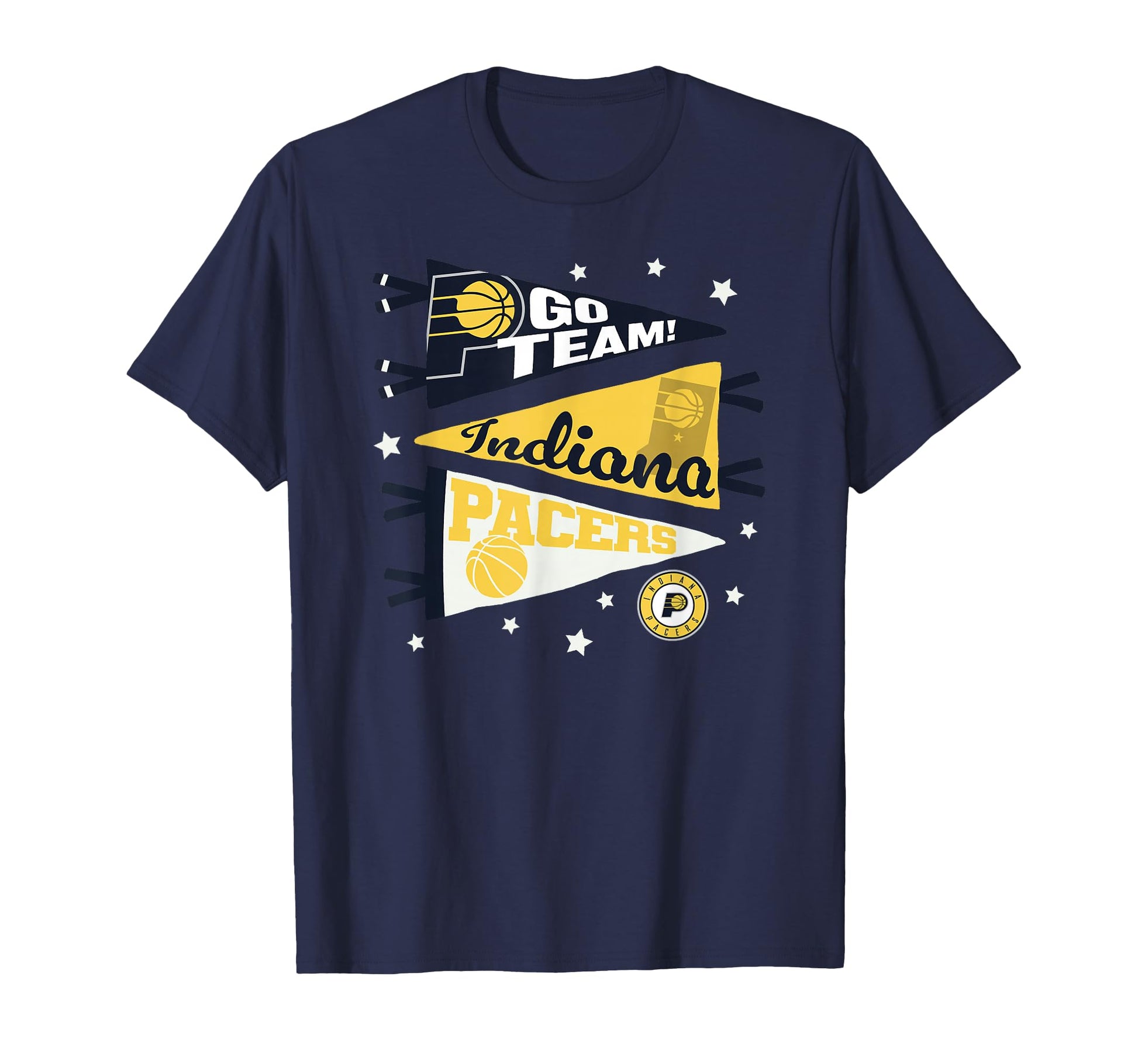 Nba Indiana Pacers Team Pennant Flags T-Shirt - Graphic Print Men Women - T-Shirt, Sweatshirt, Hoodie