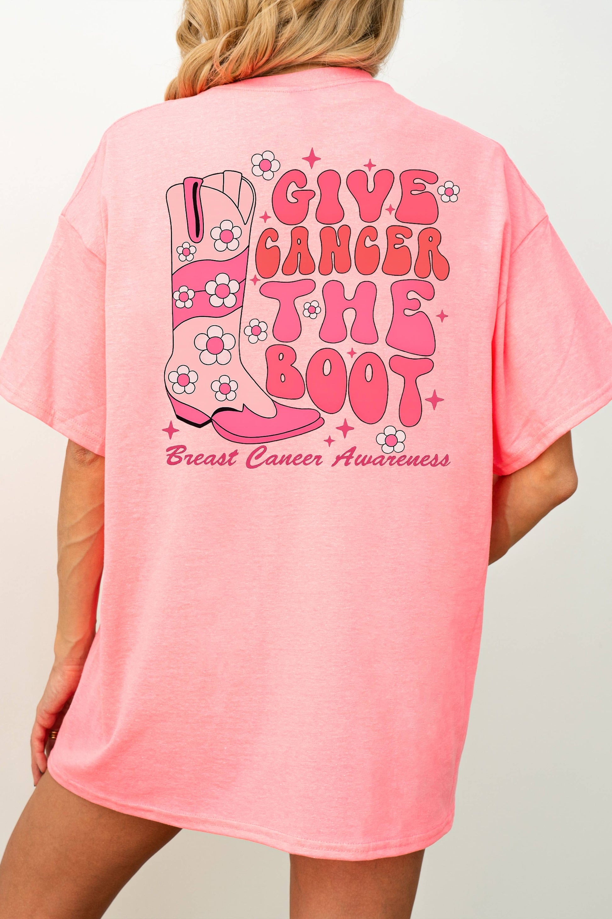 Give Cancer the Boot Unisex T-shirt, Sweatshirt, Hoodie, Long Sleeve Tee - T-Shirt, Sweatshirt, Hoodie