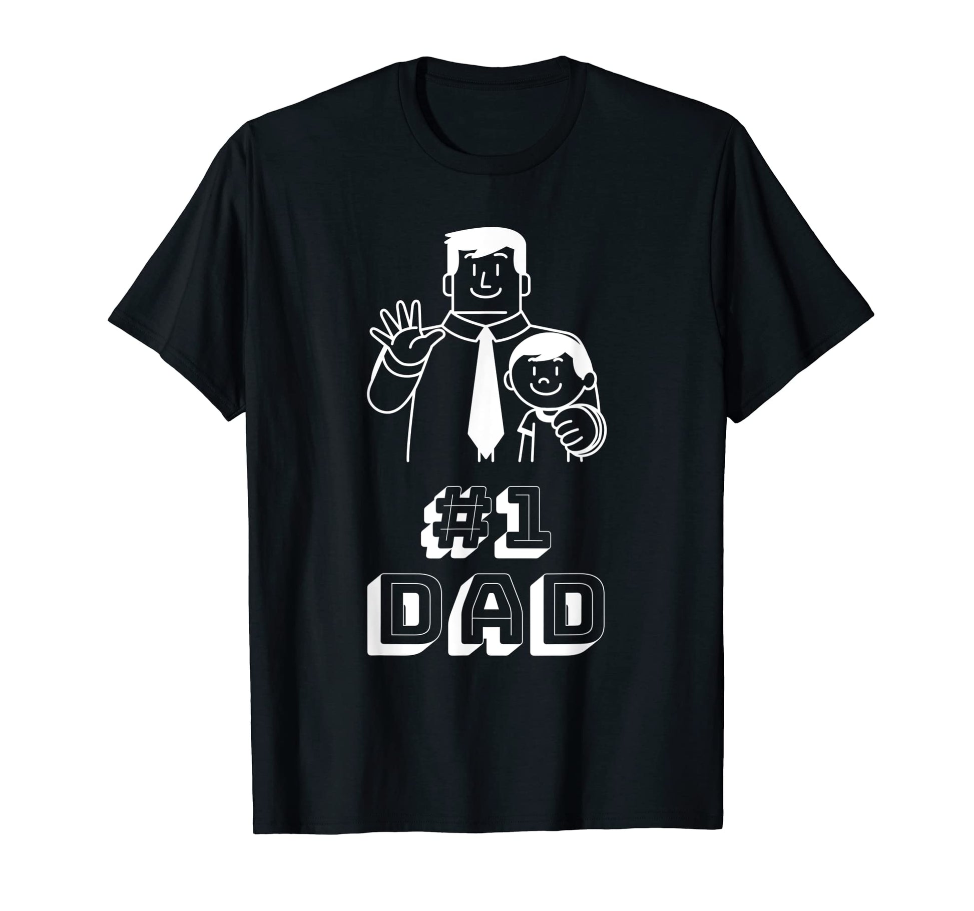 Number 1 Dad World Funny Fathers Day T-Shirt - Trendy Graphic for Adults - T-Shirt, Sweatshirt, Hoodie